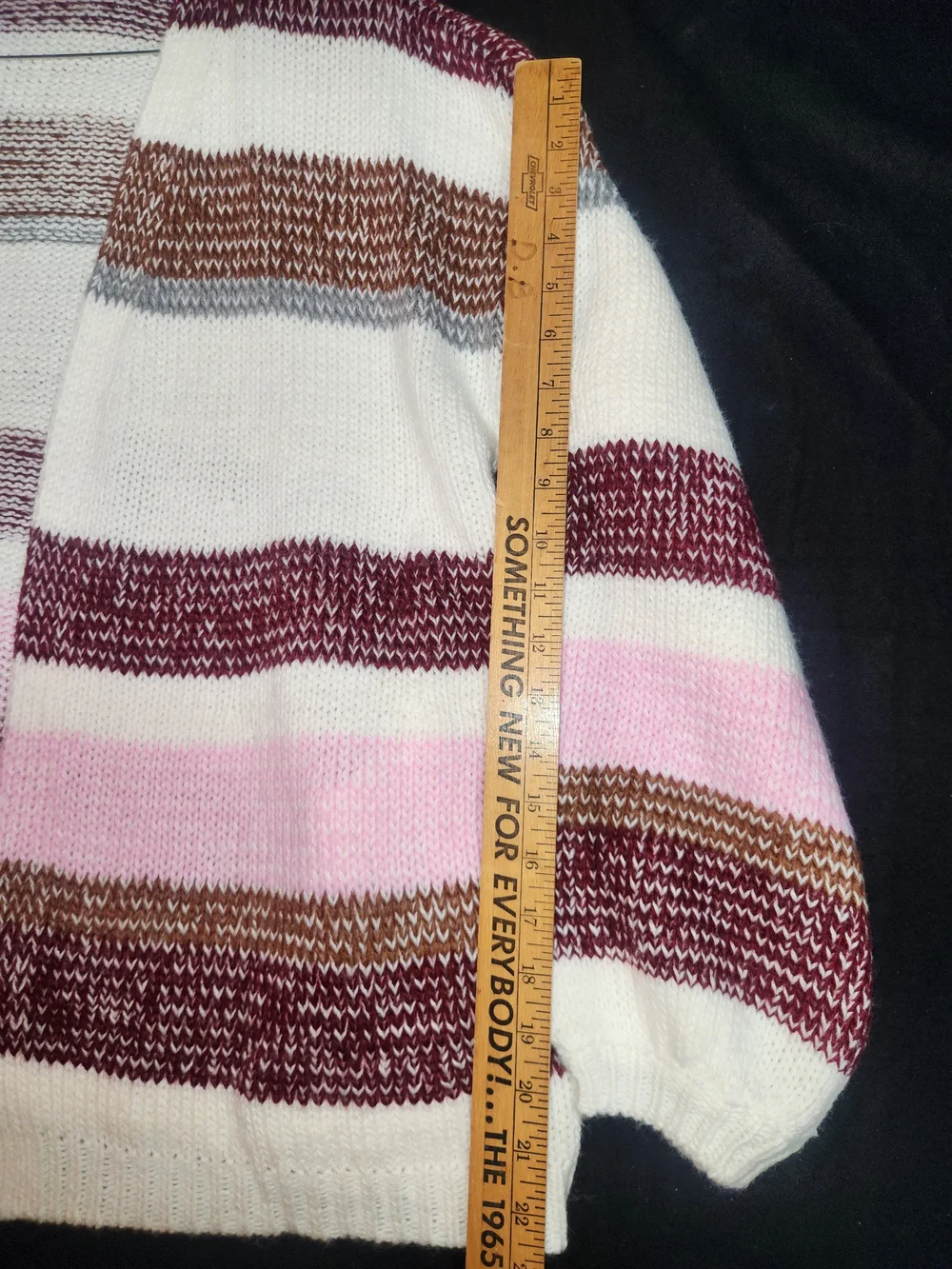Striped Open-Front Women's Cardigan Sweater - White, Pink, Burgundy, Brown